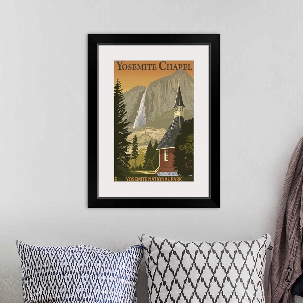 A bohemian room featuring Yosemite Chapel and Yosemite Falls, California