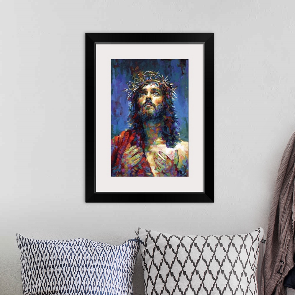 A bohemian room featuring Jesus Christ