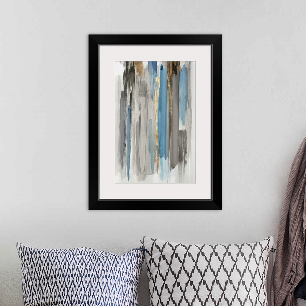 A bohemian room featuring Blue Abstract Lines II