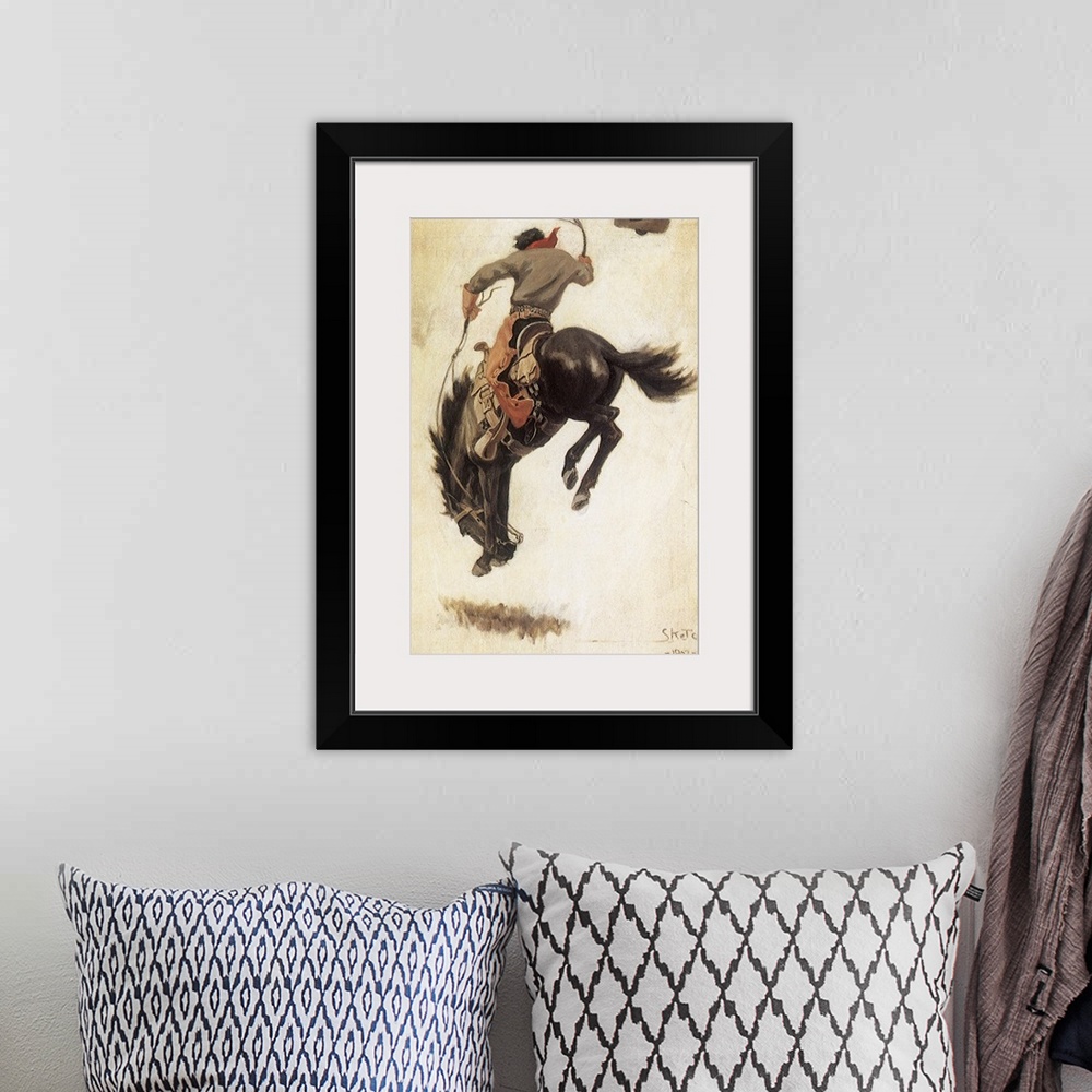 A bohemian room featuring Man on a Bucking Bronco