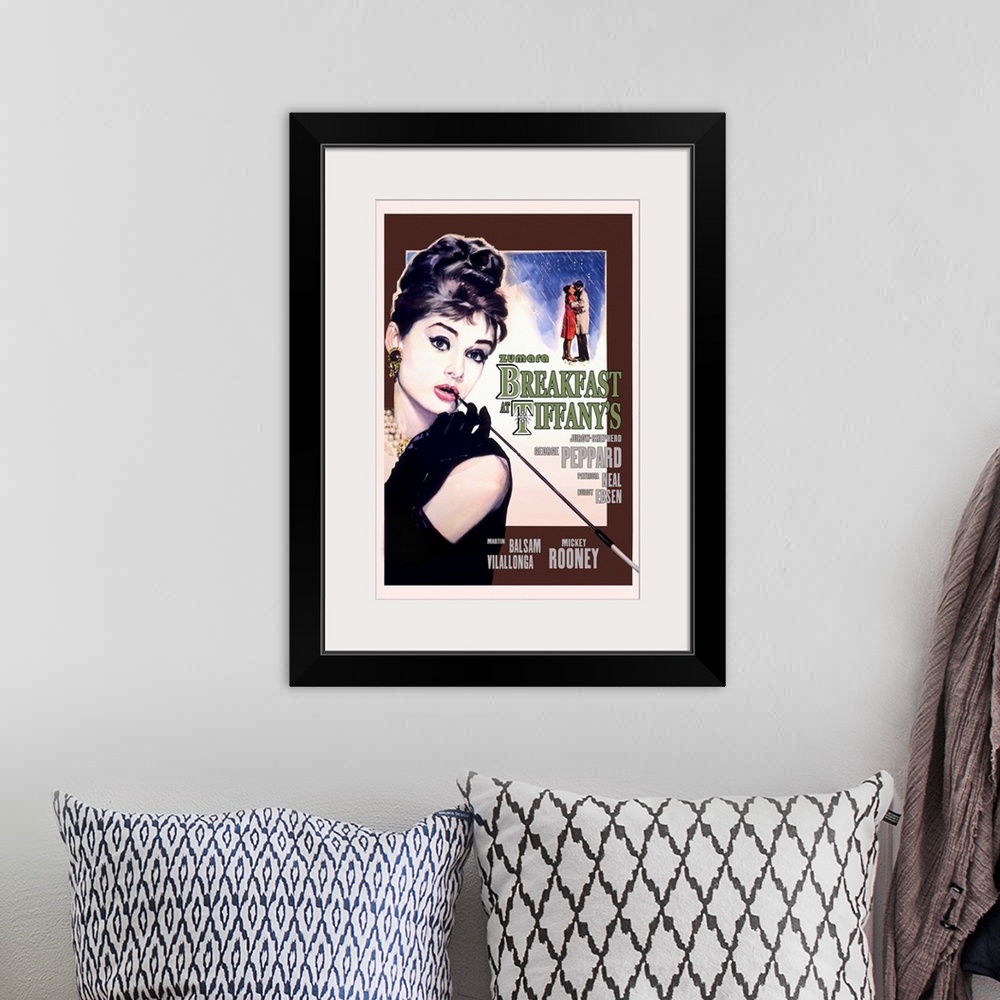 A bohemian room featuring Audrey Hepburn Breakfast at Tiffanys Green Text