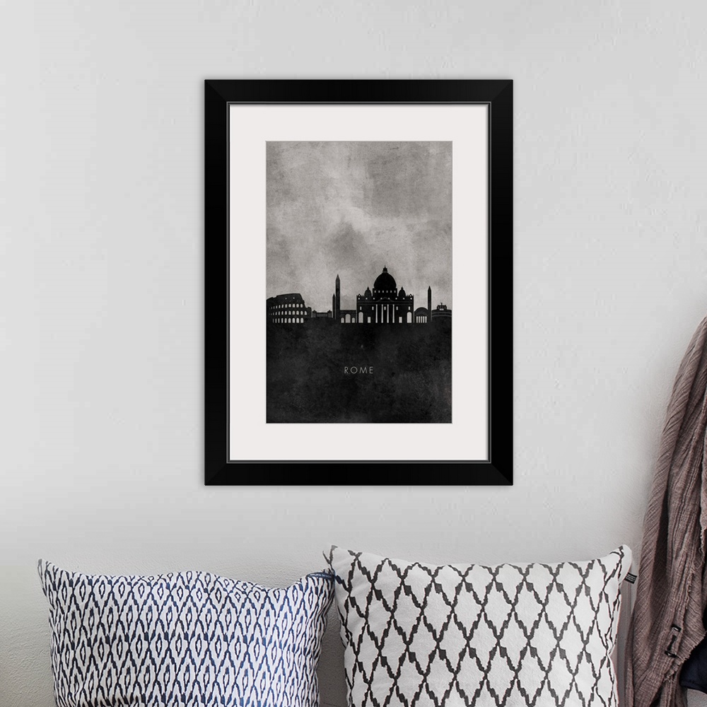 A bohemian room featuring Skyline silhouette of Rome