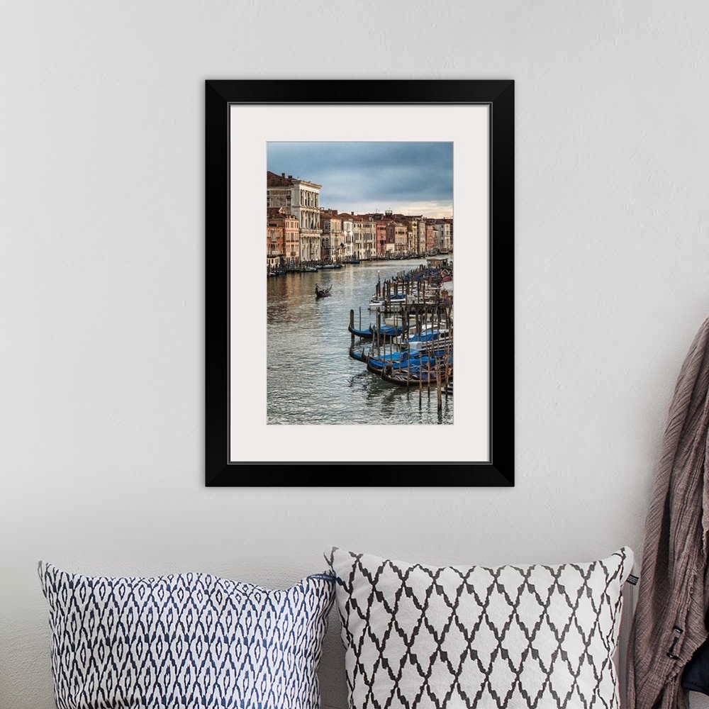 A bohemian room featuring Gondolas at sunset in Venice, Italy