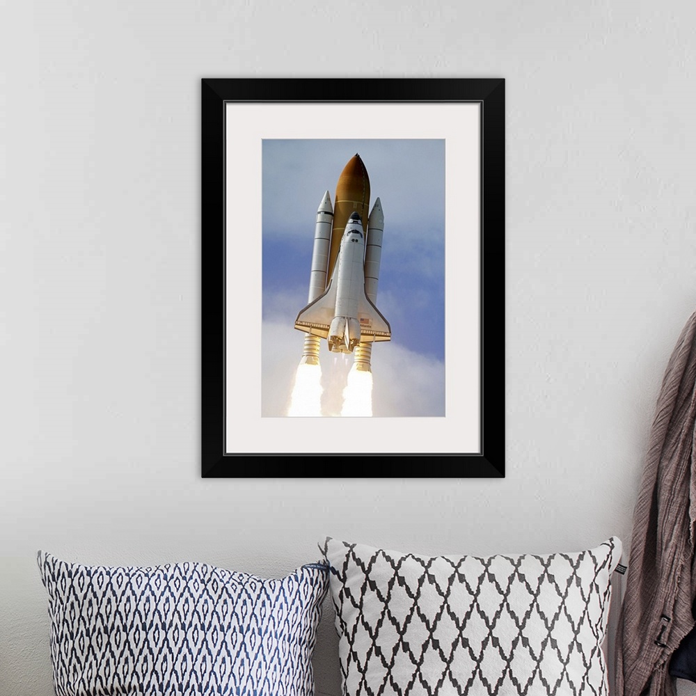A bohemian room featuring Space Shuttle Atlantis lifts off from Kennedy Space Center Florida