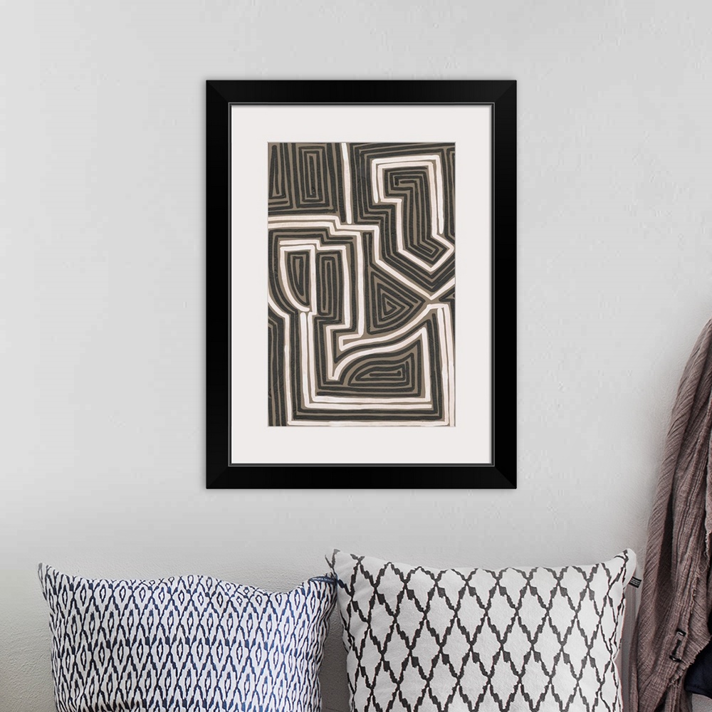 A bohemian room featuring Abstract Maze I