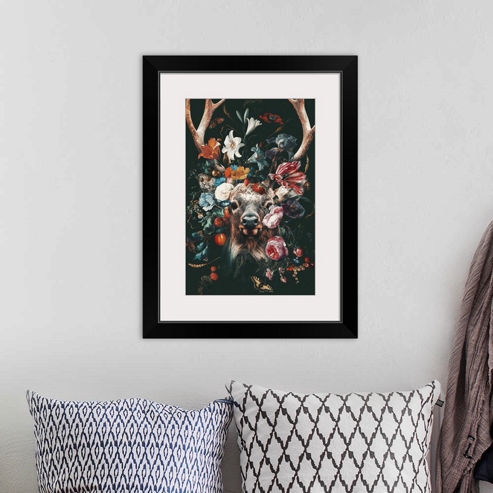 A bohemian room featuring Floral Deer