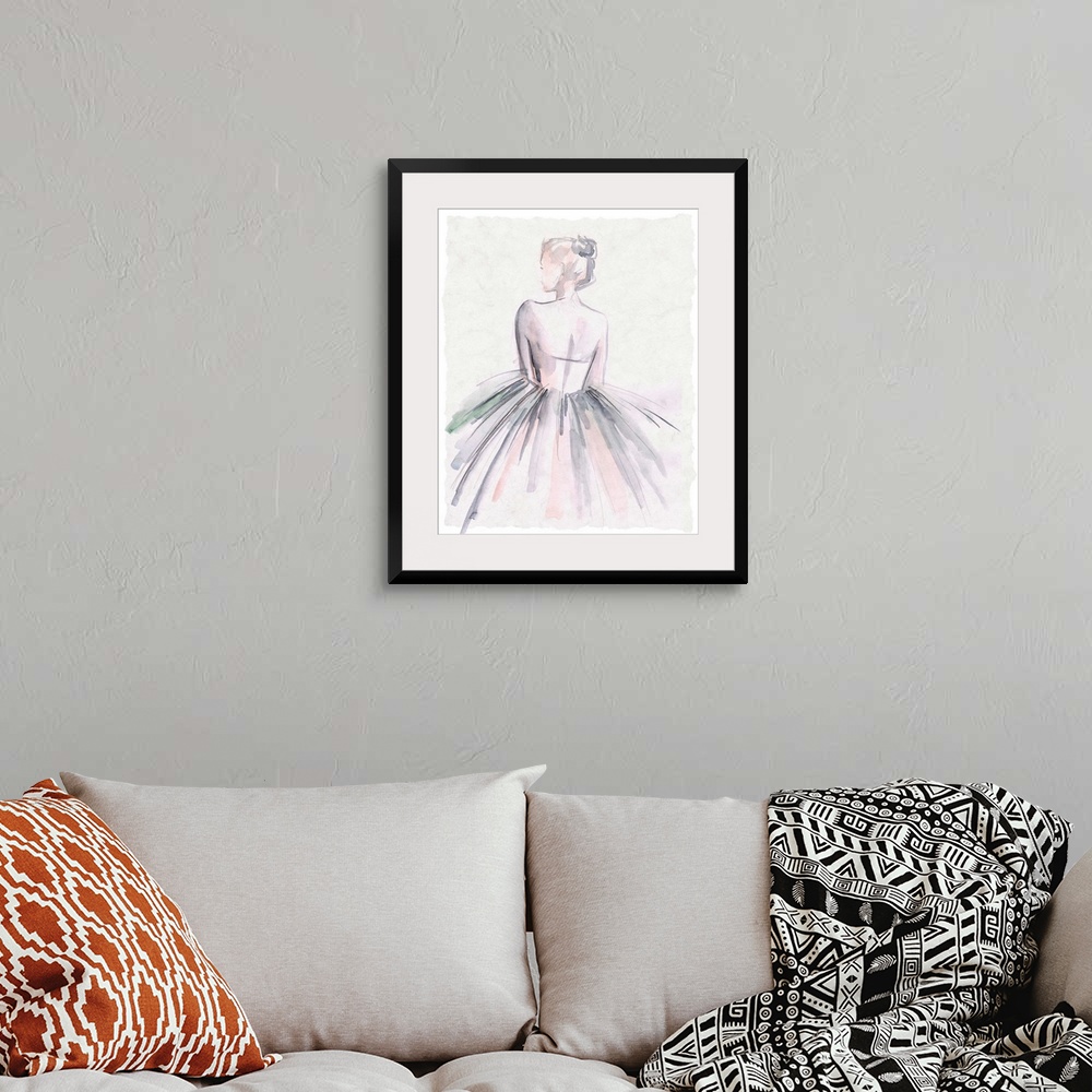 A bohemian room featuring Watercolor Ballerina I