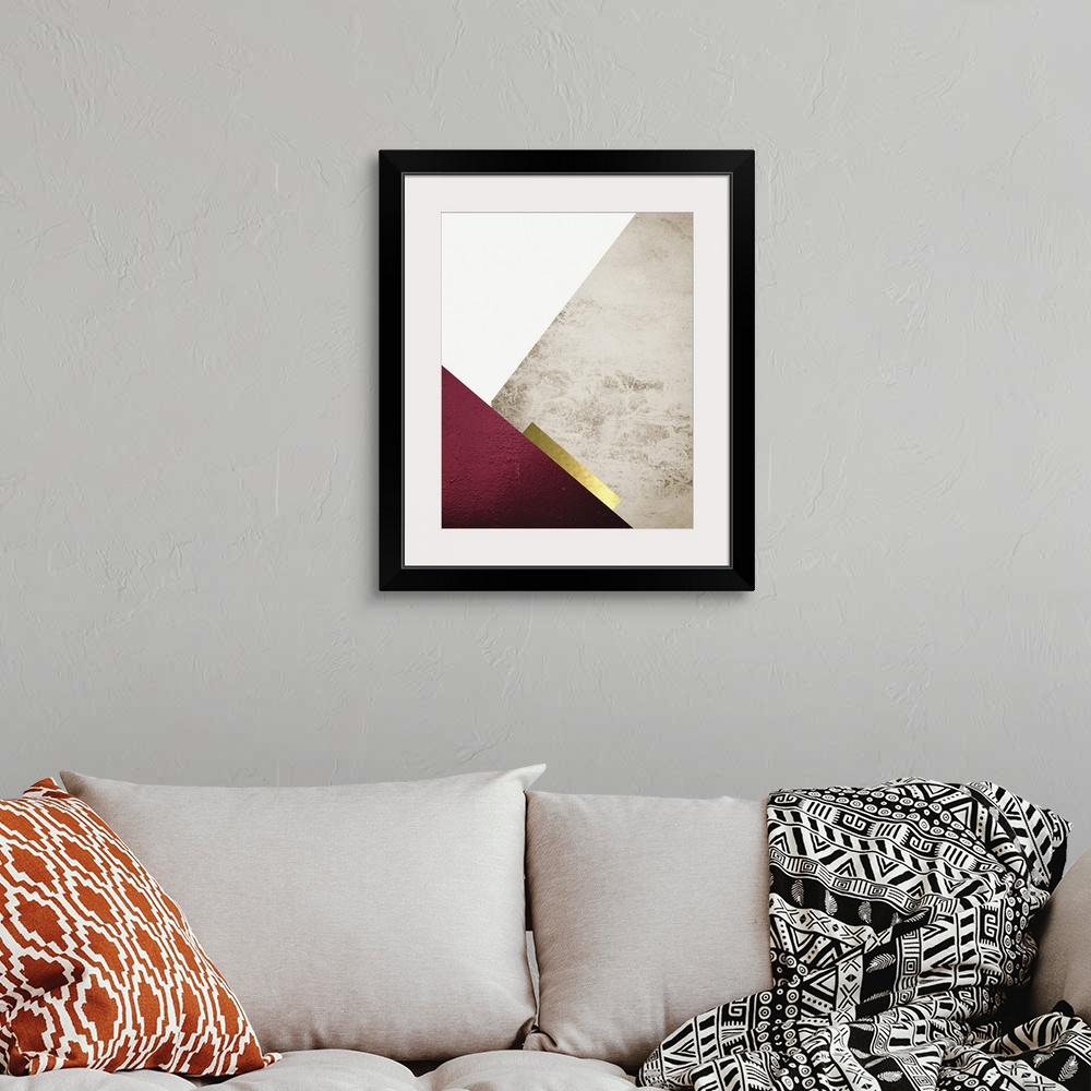 A bohemian room featuring Beige Burgundy Mountains 1