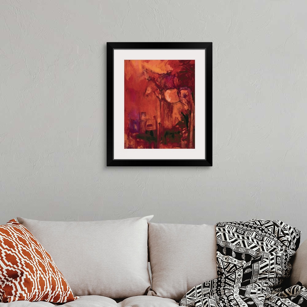 A bohemian room featuring Horses Red Abstract