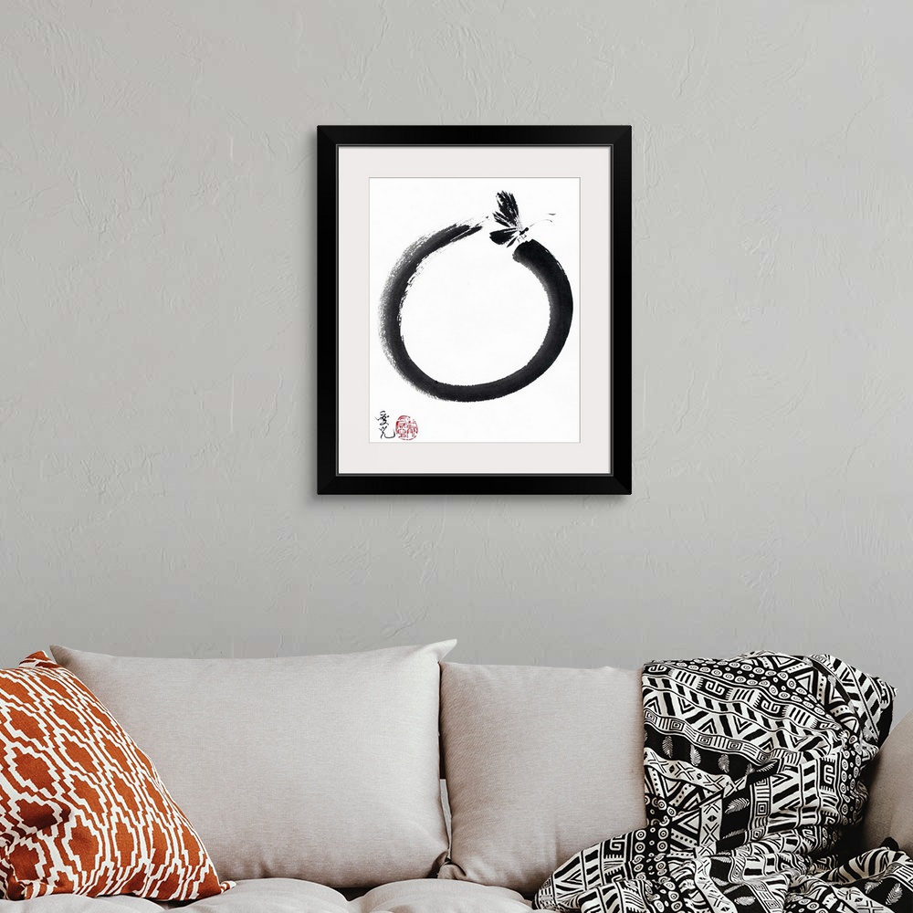 A bohemian room featuring The Enso represents the way of Zen as a circle of emptiness and form, void and fullness. Drawn in...