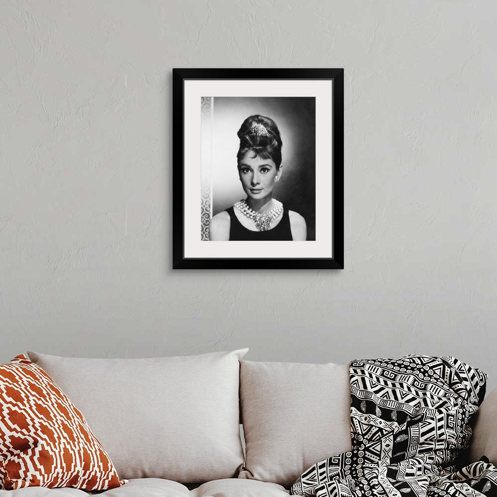 A bohemian room featuring Audrey Hepburn B