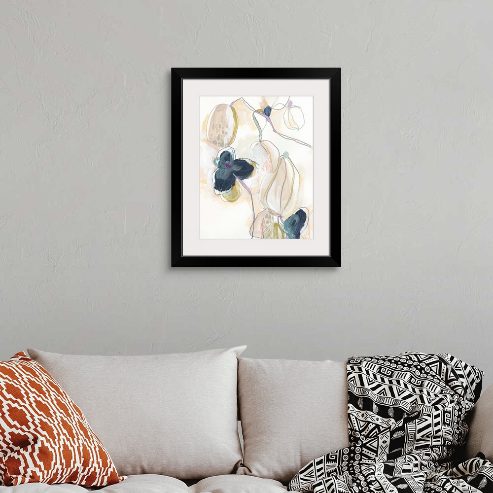 A bohemian room featuring Abstracted Orchid II