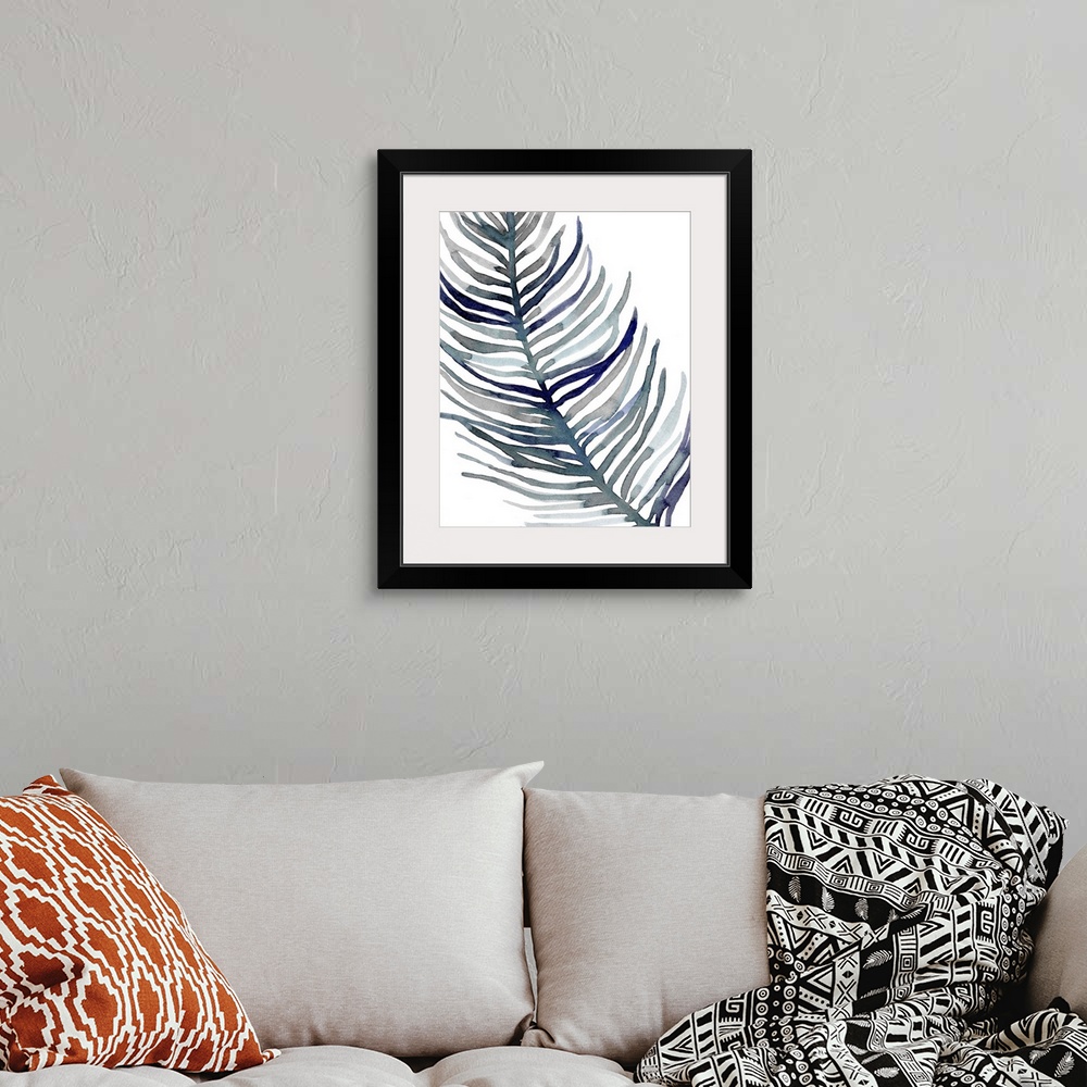 A bohemian room featuring Blue Feathered Palm I