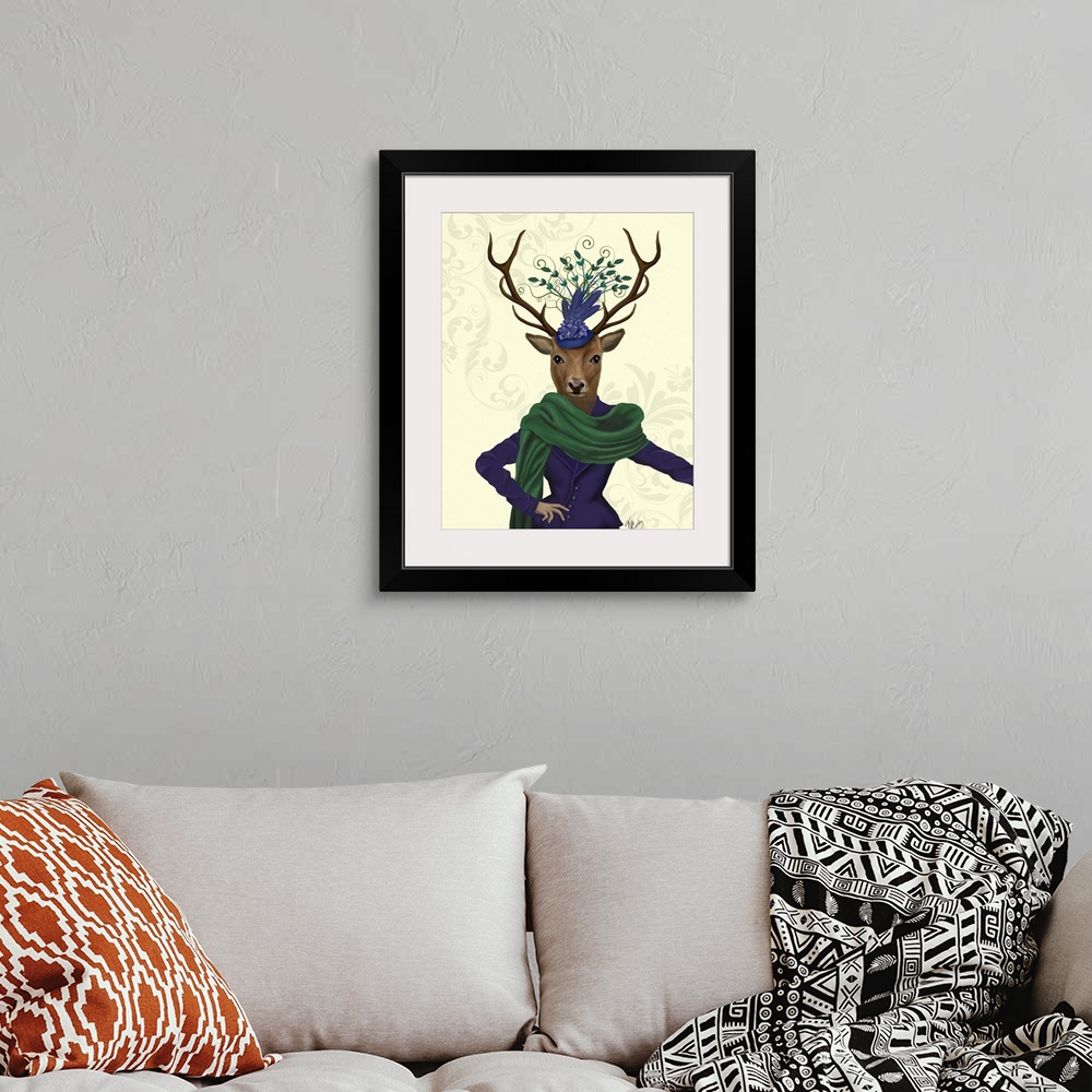 A bohemian room featuring Deer and Fascinator