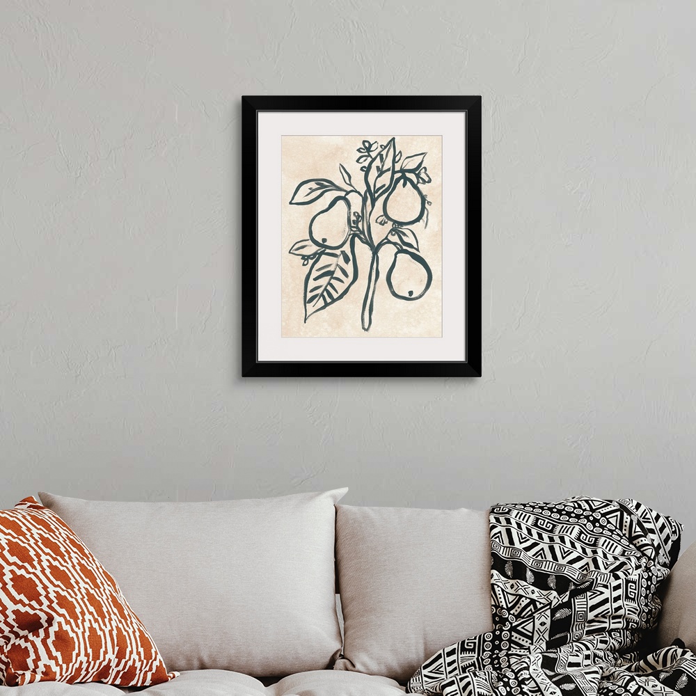 A bohemian room featuring Ink Pear Branch I