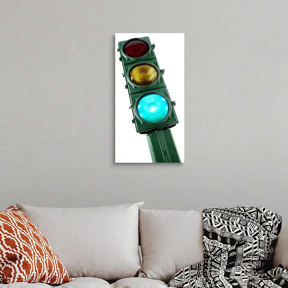 A bohemian room featuring Traffic light