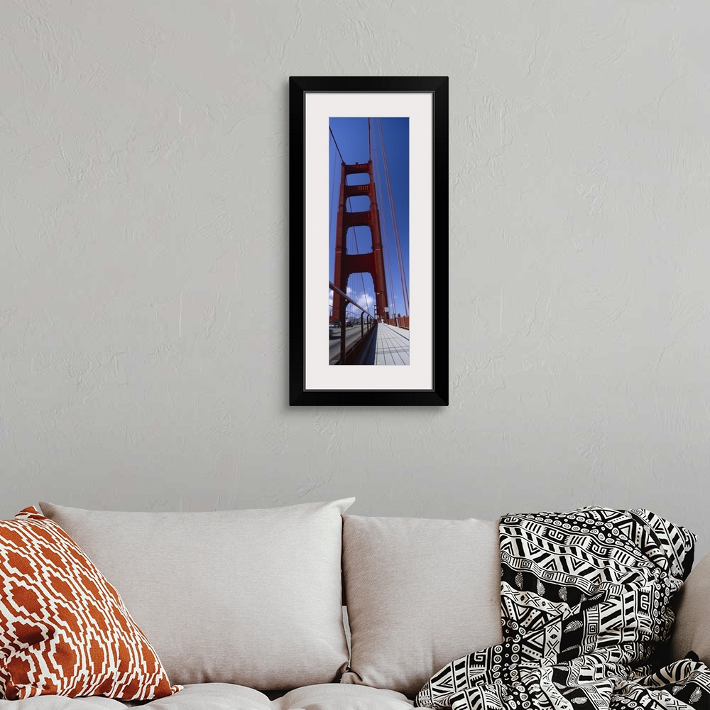 A bohemian room featuring Low angle view of a suspension bridge Golden Gate Bridge San Francisco California