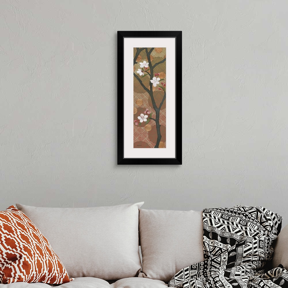 A bohemian room featuring Cherry Blossoms Panel II