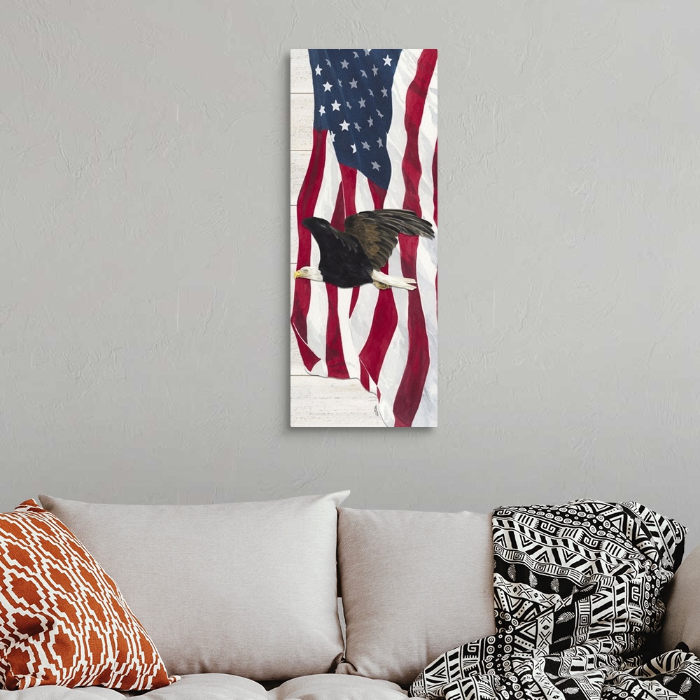A bohemian room featuring Let Freedom Soar vertical I