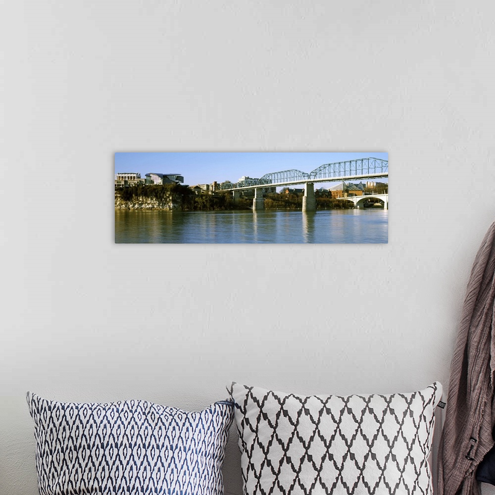 A bohemian room featuring Bridge across a river, Walnut Street Bridge, Tennessee River, Chattanooga, Tennessee