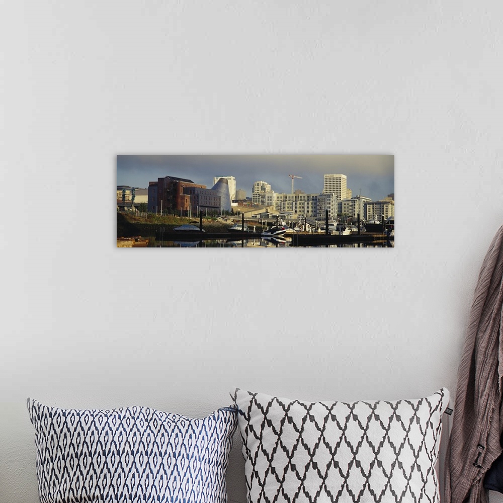 A bohemian room featuring Buildings at the waterfront, Thea Foss Waterway, Tacoma, Pierce County, Washington State