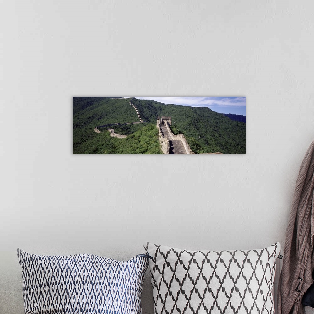 A bohemian room featuring Panoramic view of the Great Wall of China which spans over 4,000 miles, making it the longest man...