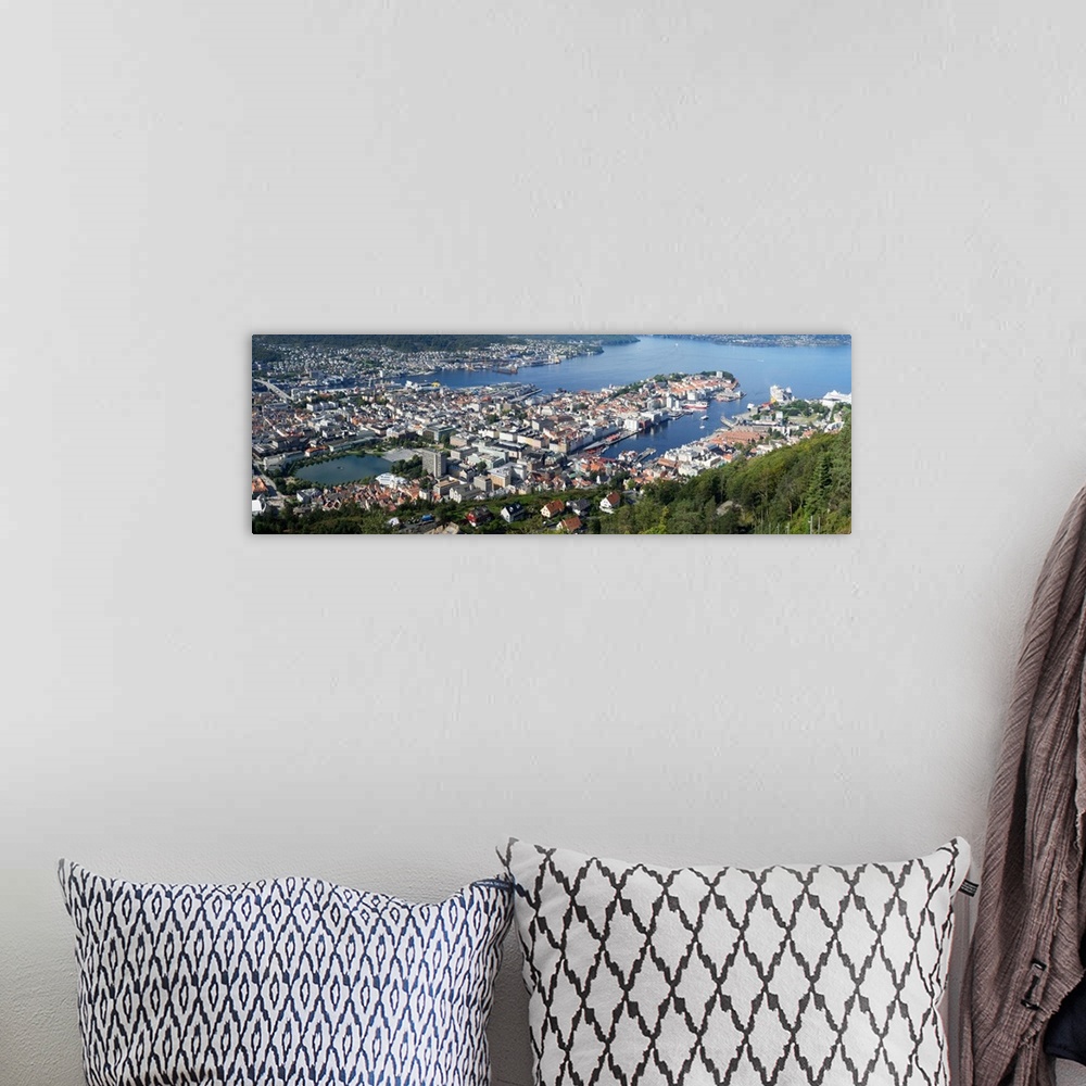 A bohemian room featuring City viewed from Mt. Floyen, Bergen, Hordaland County, Norway