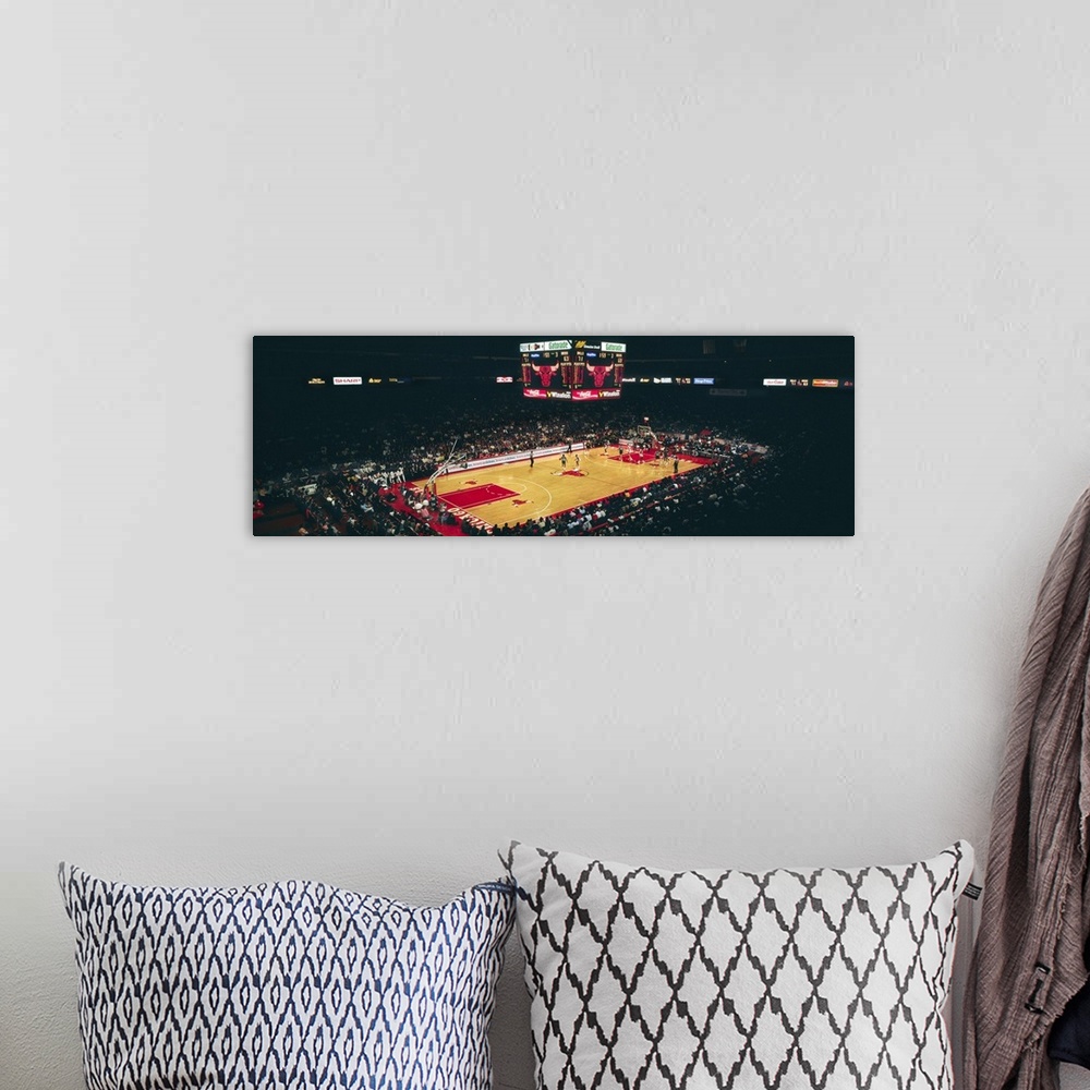 A bohemian room featuring Elevated view of basketball stadium, United Center, Chicago, Cook county, Illinois, USA