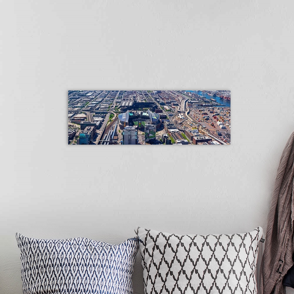 A bohemian room featuring Elevated view of CenturyLink Field and Safeco Field from Sky View Observatory - Columbia Center, ...