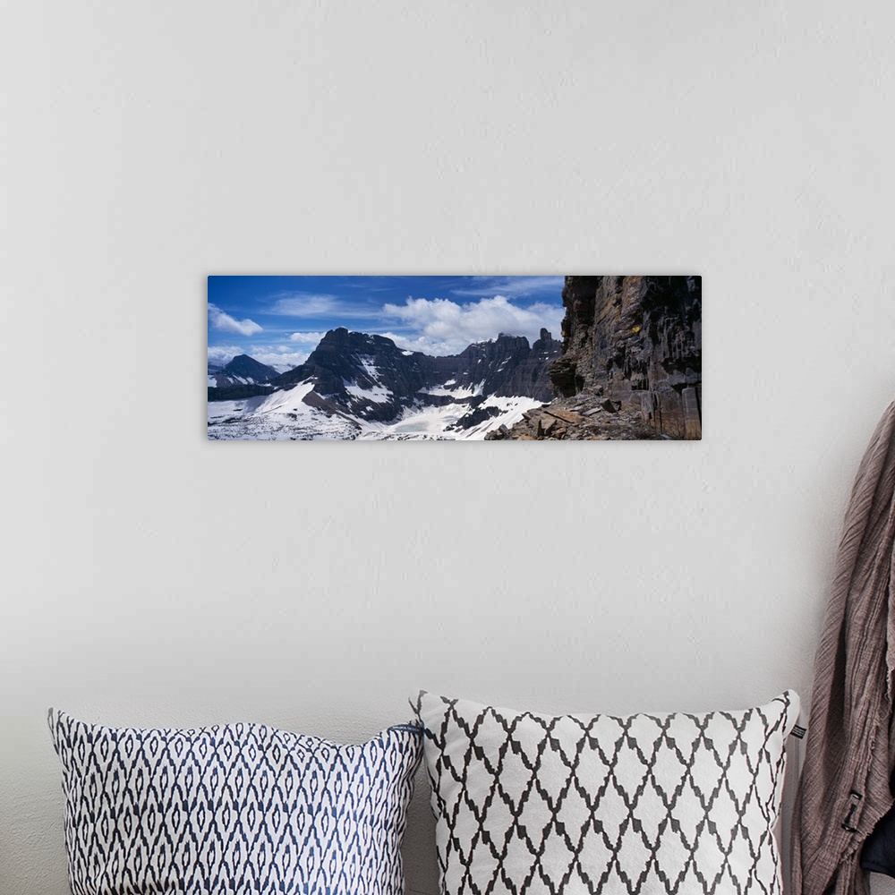 A bohemian room featuring Glacier in front of a mountain, Continental Divide, US Glacier National Park, Montana