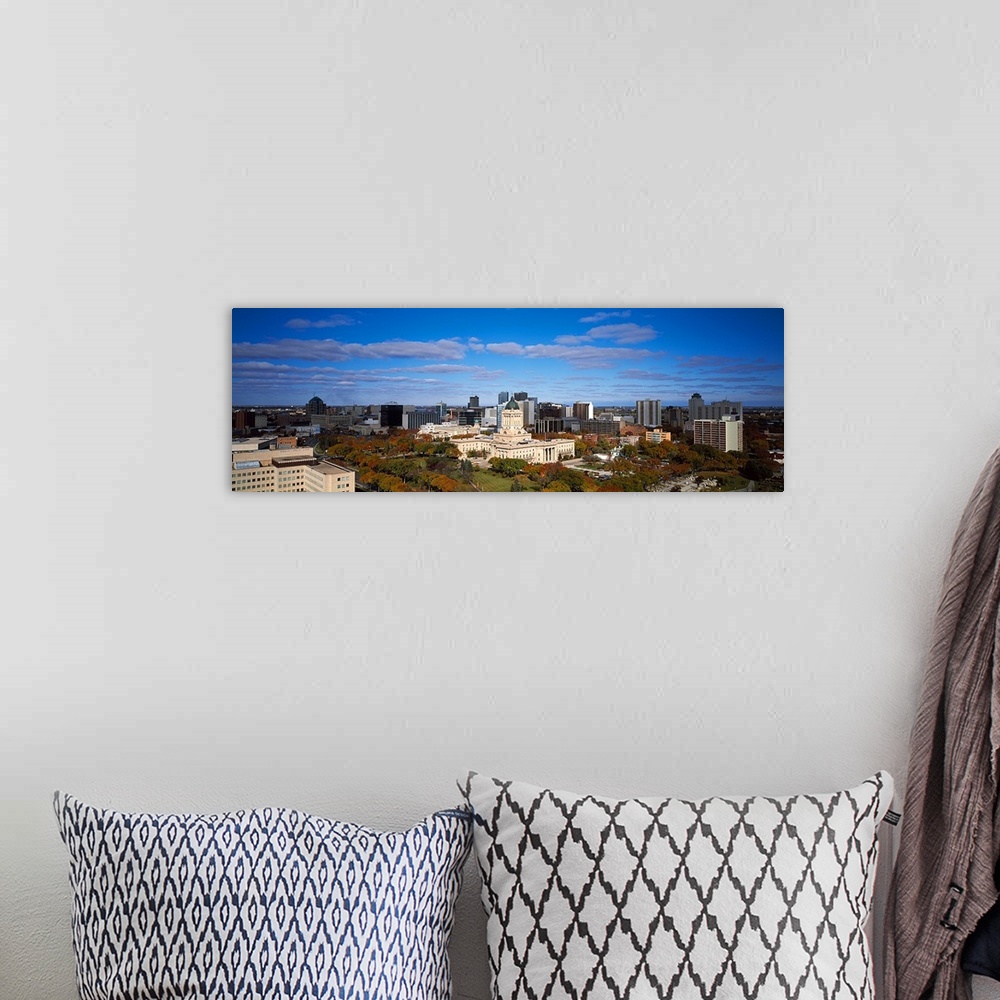 A bohemian room featuring High angle view of a city, Winnipeg, Manitoba, Canada