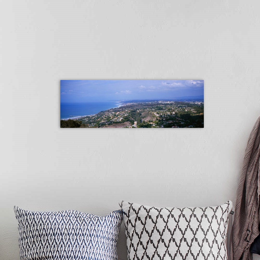 A bohemian room featuring High angle view of buildings on a hill, La Jolla, Pacific Ocean, San Diego, California, USA
