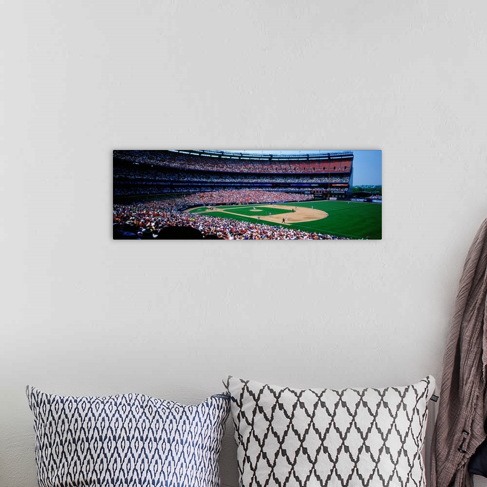A bohemian room featuring Spectators in a baseball stadium, Shea Stadium, Flushing, Queens, New York City, New York State, USA