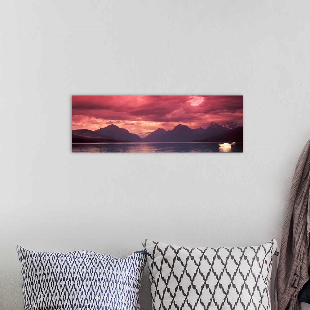 A bohemian room featuring Sunset over Lake McDonald, Glacier National Park, Montana