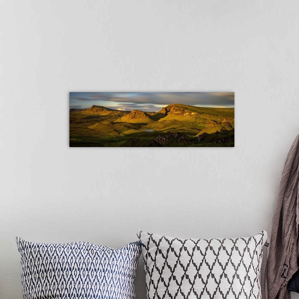A bohemian room featuring Trotternish Ridge in morning light, Isle of Skye, Scotland.