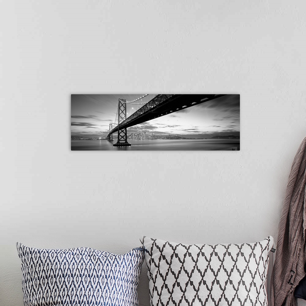 A bohemian room featuring Twilight, Bay Bridge, San Francisco, California