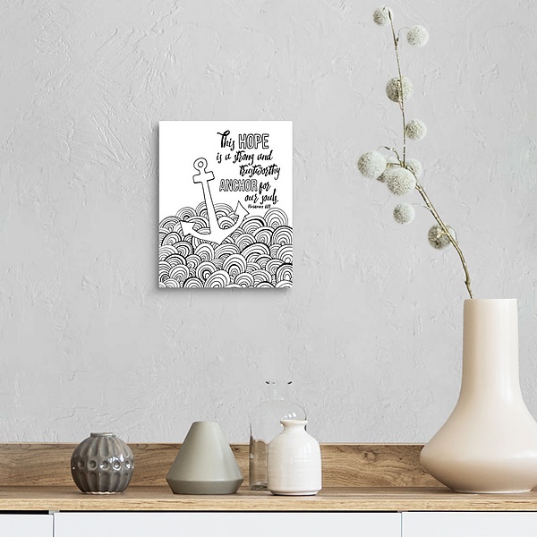 A farmhouse room featuring Anchor For Our Souls Handlettered Coloring