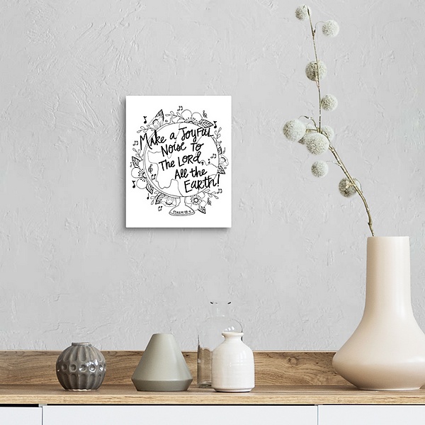 A farmhouse room featuring Make A Joyful Noise Handlettered Coloring