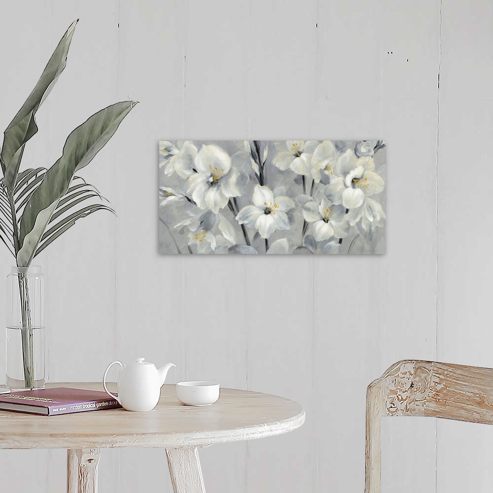 Flowers on Gray Wall Art, Canvas Prints, Framed Prints, Wall Peels ...