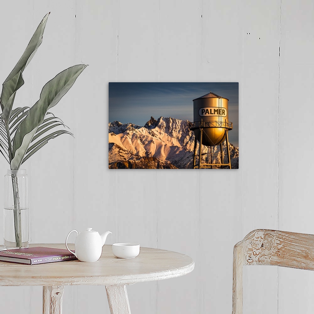 Palmer water tower and Matanuska Peak at sunset, Matanuska Valley, Palmer,  Alaska Wall Art, Canvas Prints, Framed Prints, Wall Peels | Great Big Canvas