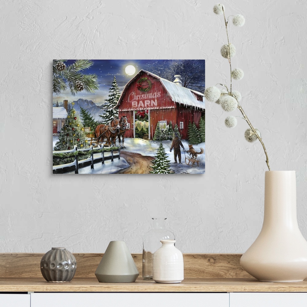 The Christmas Barn Wall Art, Canvas Prints, Framed Prints, Wall Peels ...