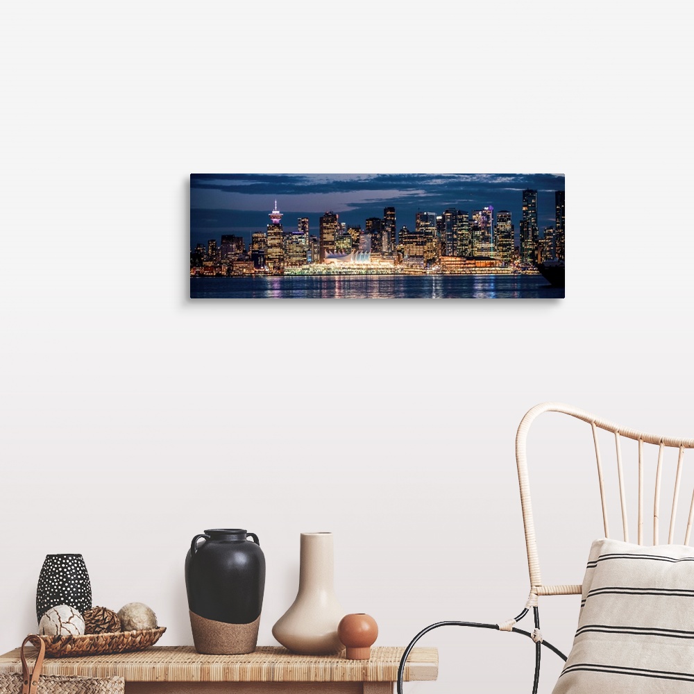 Vancouver at Night - Panoramic Wall Art, Canvas Prints, Framed Prints ...