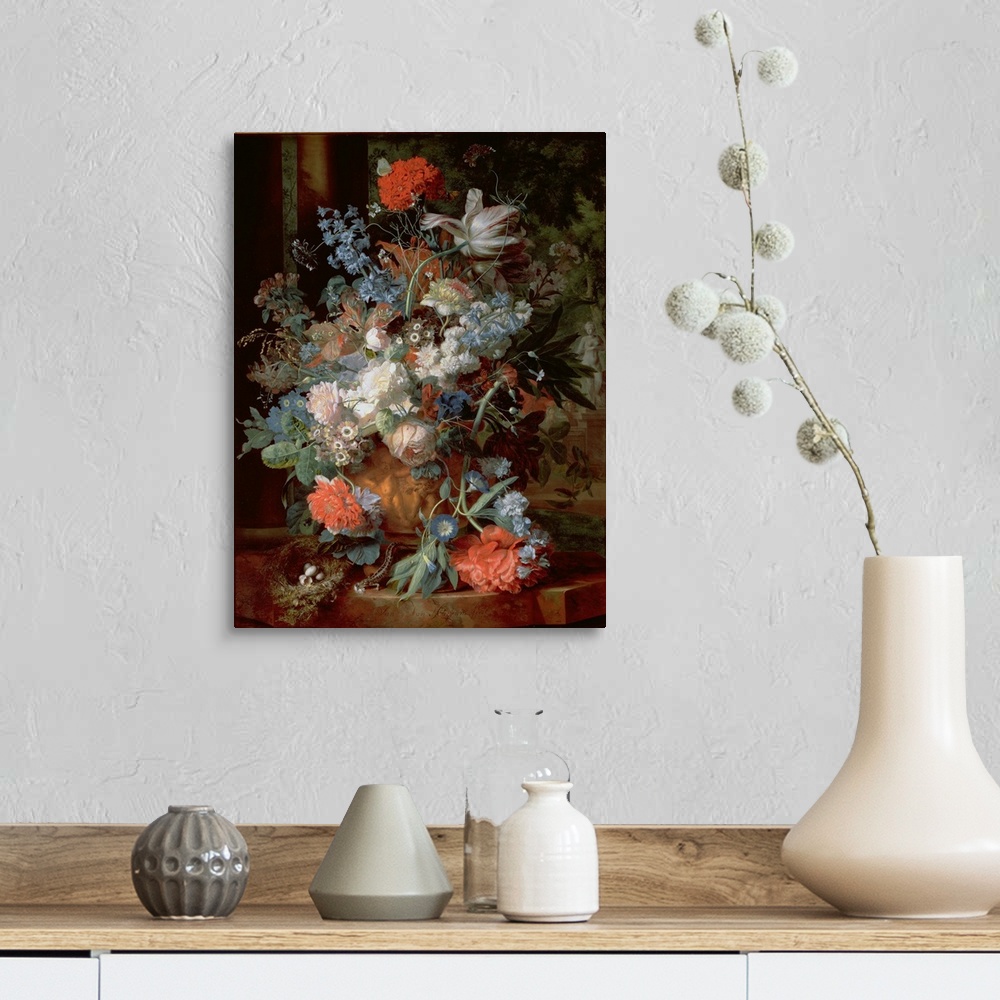 Bouquet of Flowers in a Landscape Wall Art, Canvas Prints, Framed ...