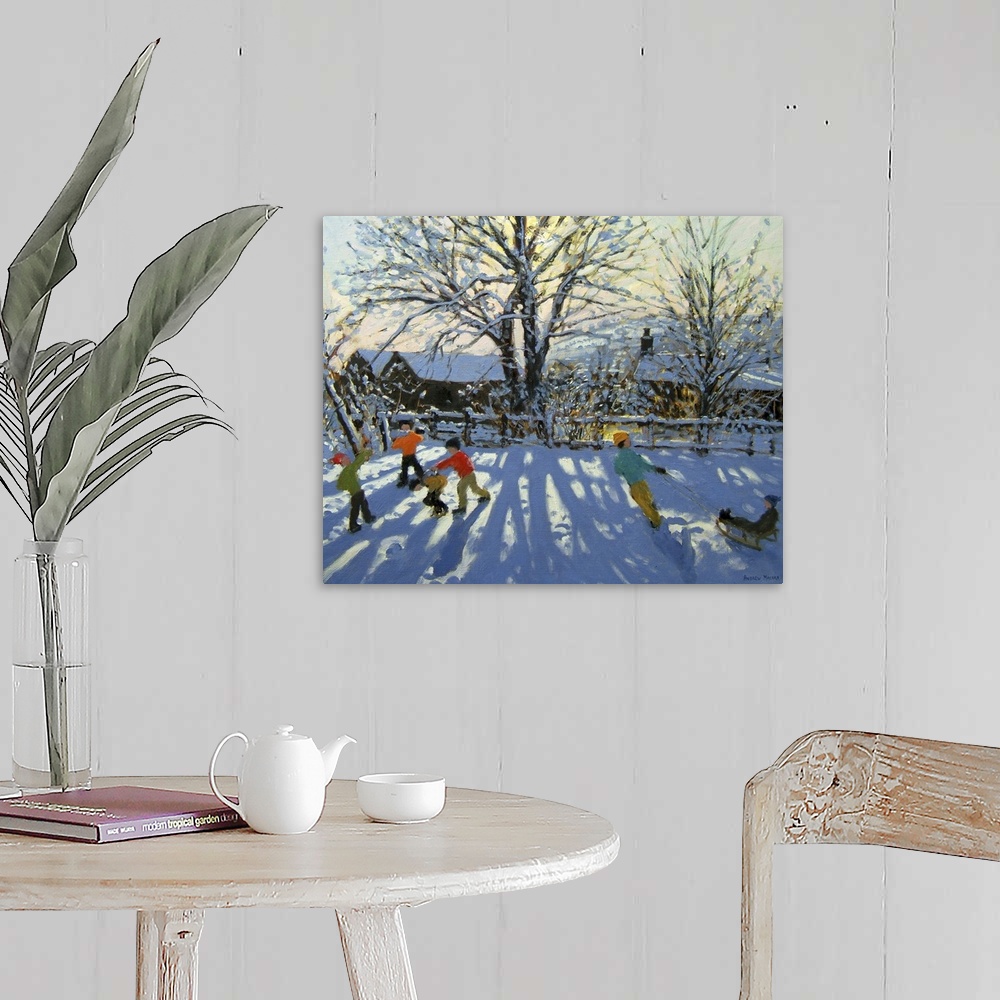 Fun in the snow, Tideswell, Derbyshire Wall Art, Canvas Prints, Framed ...