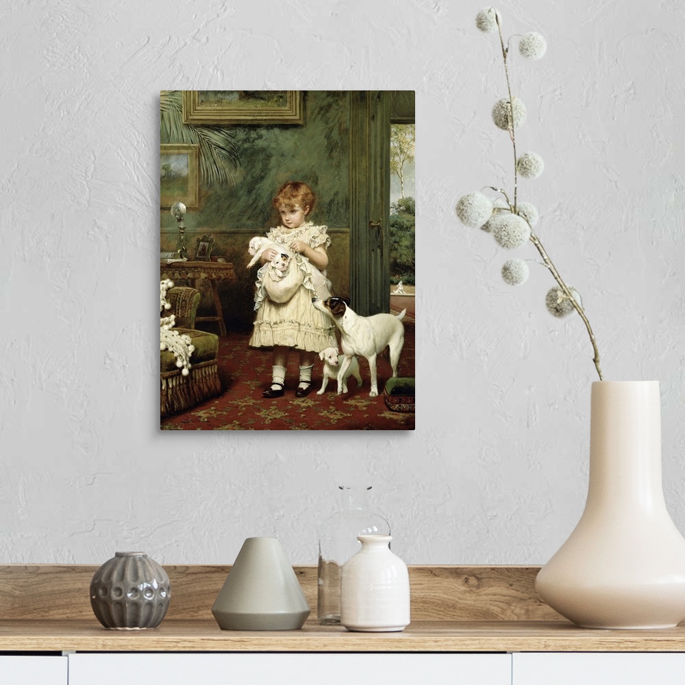 Girl with Dogs, 1893 Wall Art, Canvas Prints, Framed Prints, Wall Peels ...