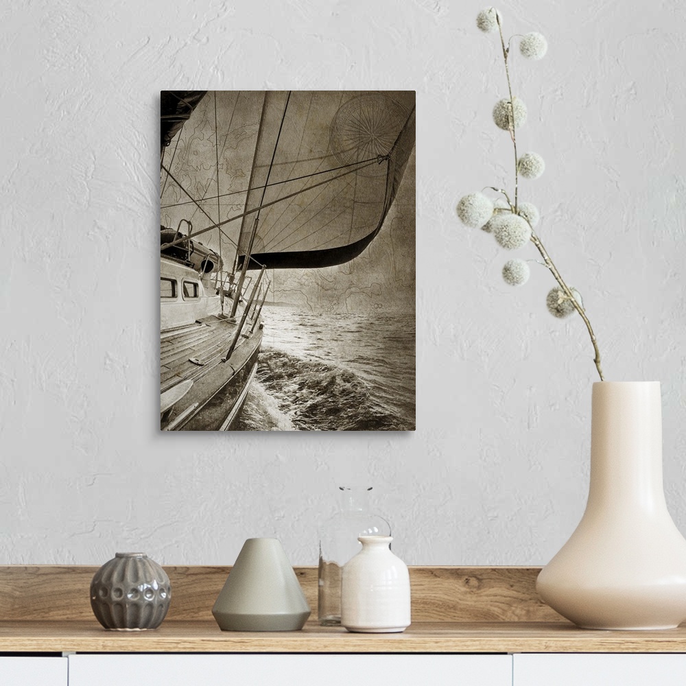 Sailing in Sepia C Wall Art, Canvas Prints, Framed Prints, Wall Peels ...