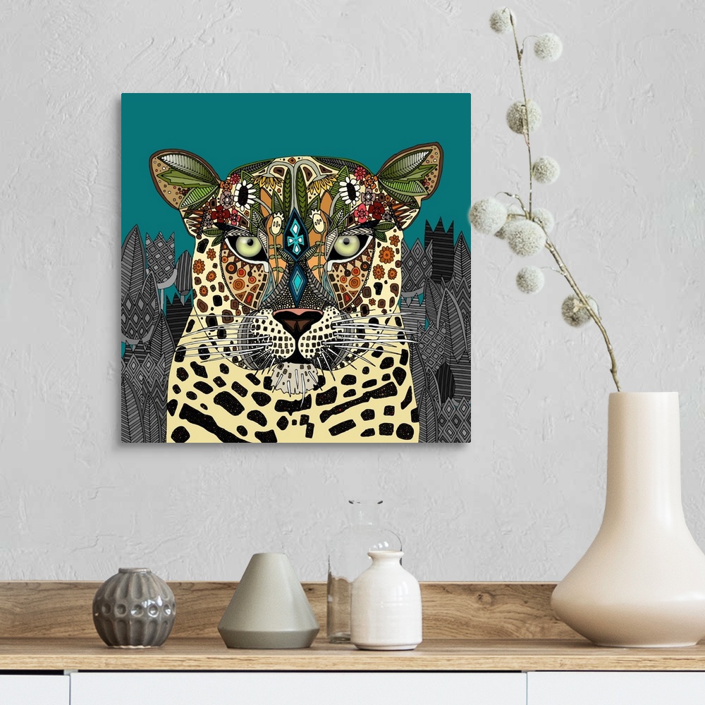 Leopard Queen Teal Wall Art, Canvas Prints, Framed Prints, Wall Peels ...