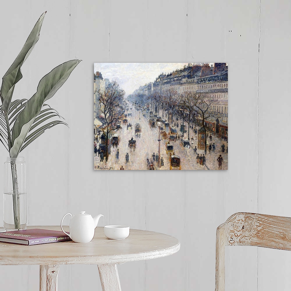 The Boulevard Montmartre on a Winter Morning Wall Art, Canvas Prints ...