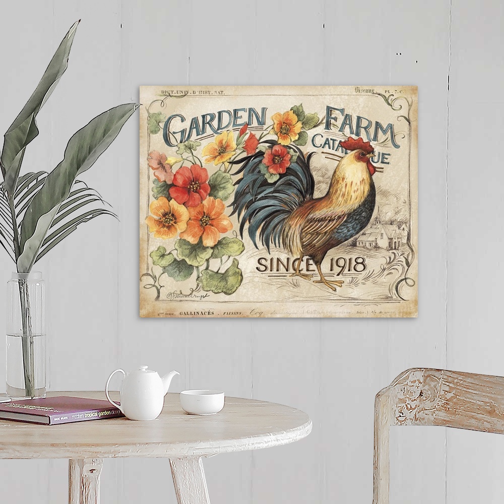 Garden Farm Rooster Wall Art, Canvas Prints, Framed Prints, Wall Peels ...