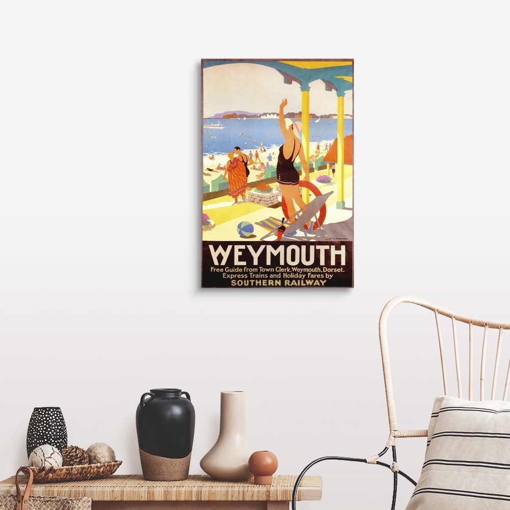 1930's UK Southern Railway Poster Wall Art, Canvas Prints, Framed ...